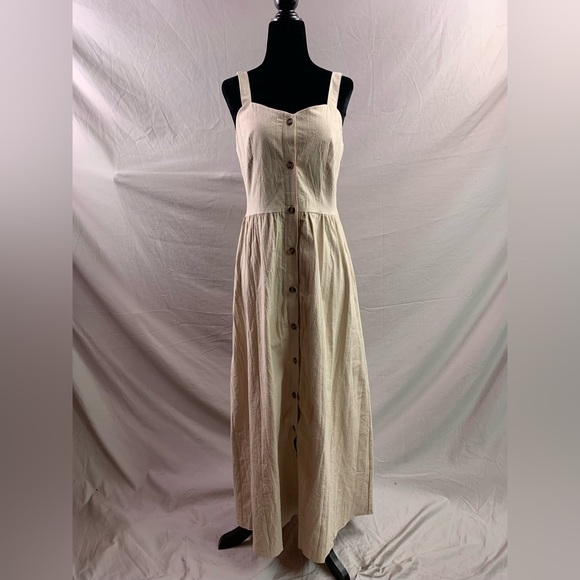 Cotton Button Front Cami Dress - Picture 6 of 7